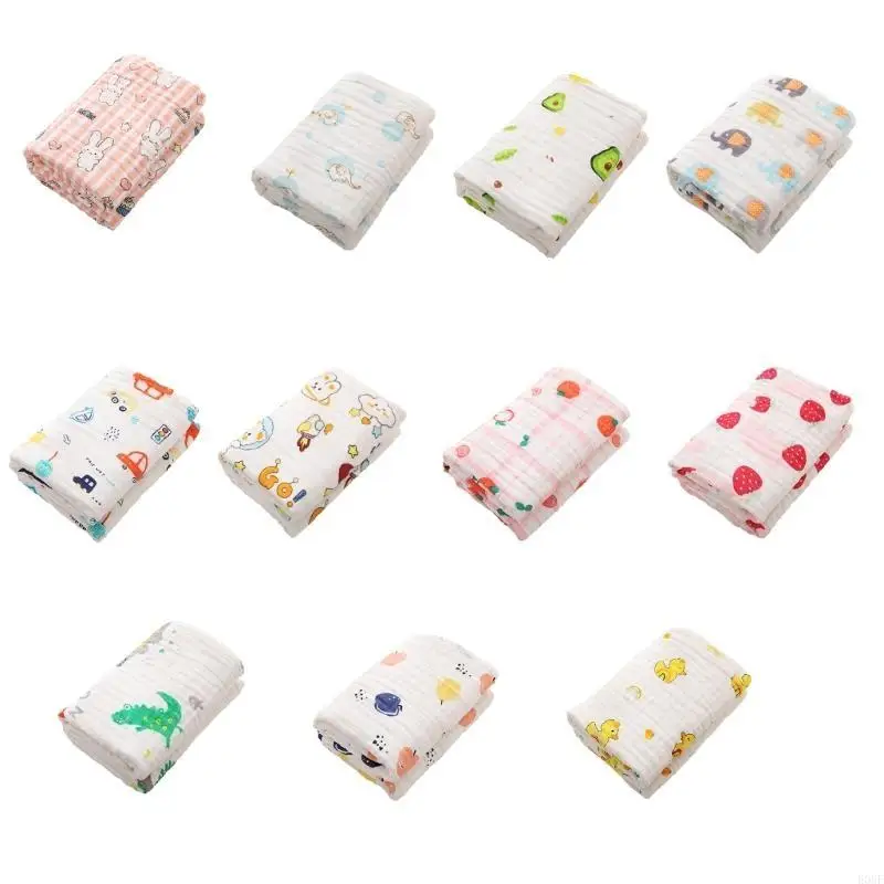 

E06F Baby Swaddle Blanket High Absorbent Bath Towel Newborn Wrap Blanket Muslin Towel