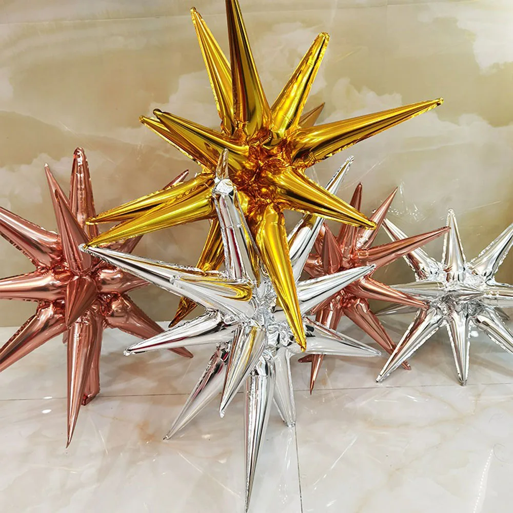 

10Pcs 4D Star Foil Balloons One-Piece Star Explosion Balloons 22inch Balloons Christmas Birthday Wedding Party Room Decoration