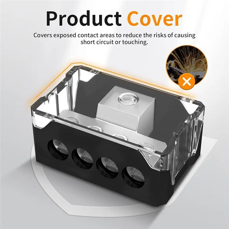 4 Way Amp Ground Distribution Block 0/2/4 Gauge Input 4/8/10 Gauge Output Car Audio Power Block 2Pcs