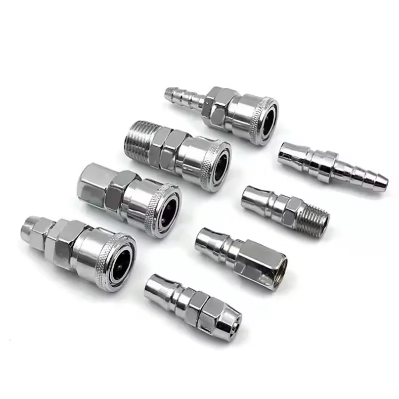 2 Stuks Pneumatische Luchtpomp Tool Schiethamer 8 Mm Tracheale Luchtcompressor Zelfsluitende Quick Plug C-type Snelkoppeling Pp/Sm/Sp20