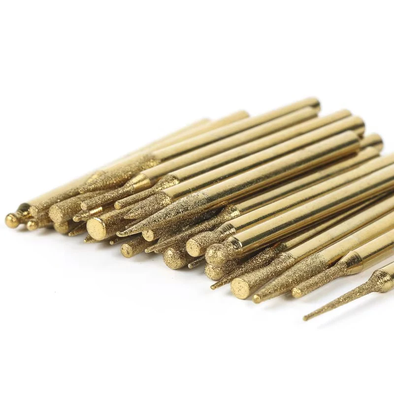 30PCS Titanium-Plated Alloy Grinding Head 3mm Dremel Accessories Dremel Rotary Tool Tit Bit For Mold Repair Slot Engraving