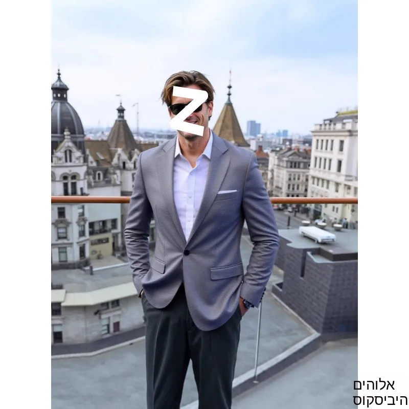 

Fashionable Slim Fit Men's Business Casual Single-breasted Suit Jacket Cross-Border Youth Spring Autumn Wear Pure Color