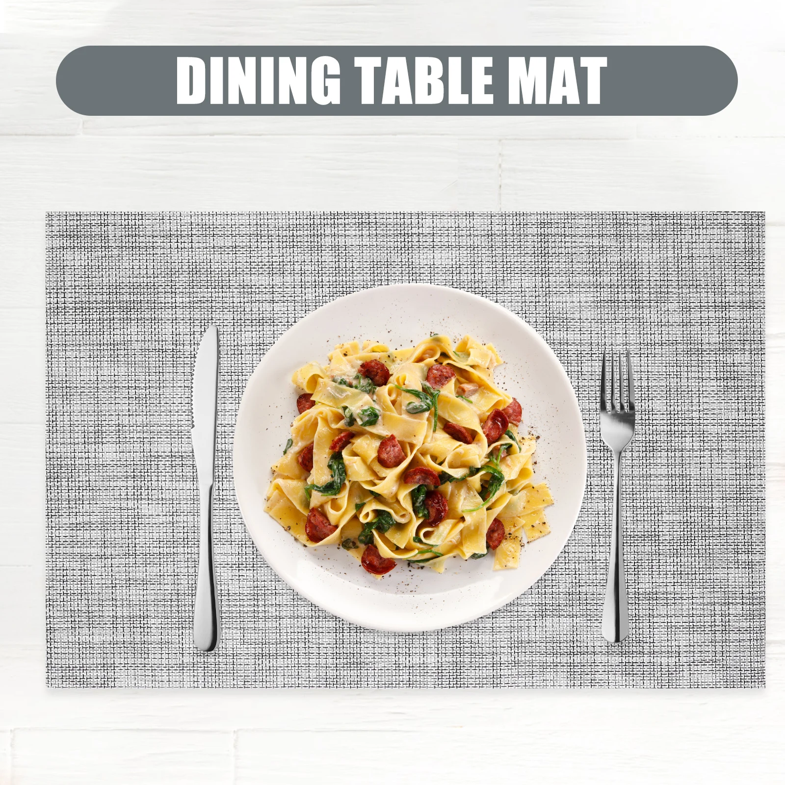 

6Pcs PVC Cup Mats Durable Easy Clean Heat Insulation Dining Table Decor Gray White Elegant Placemats Dining Table Mats