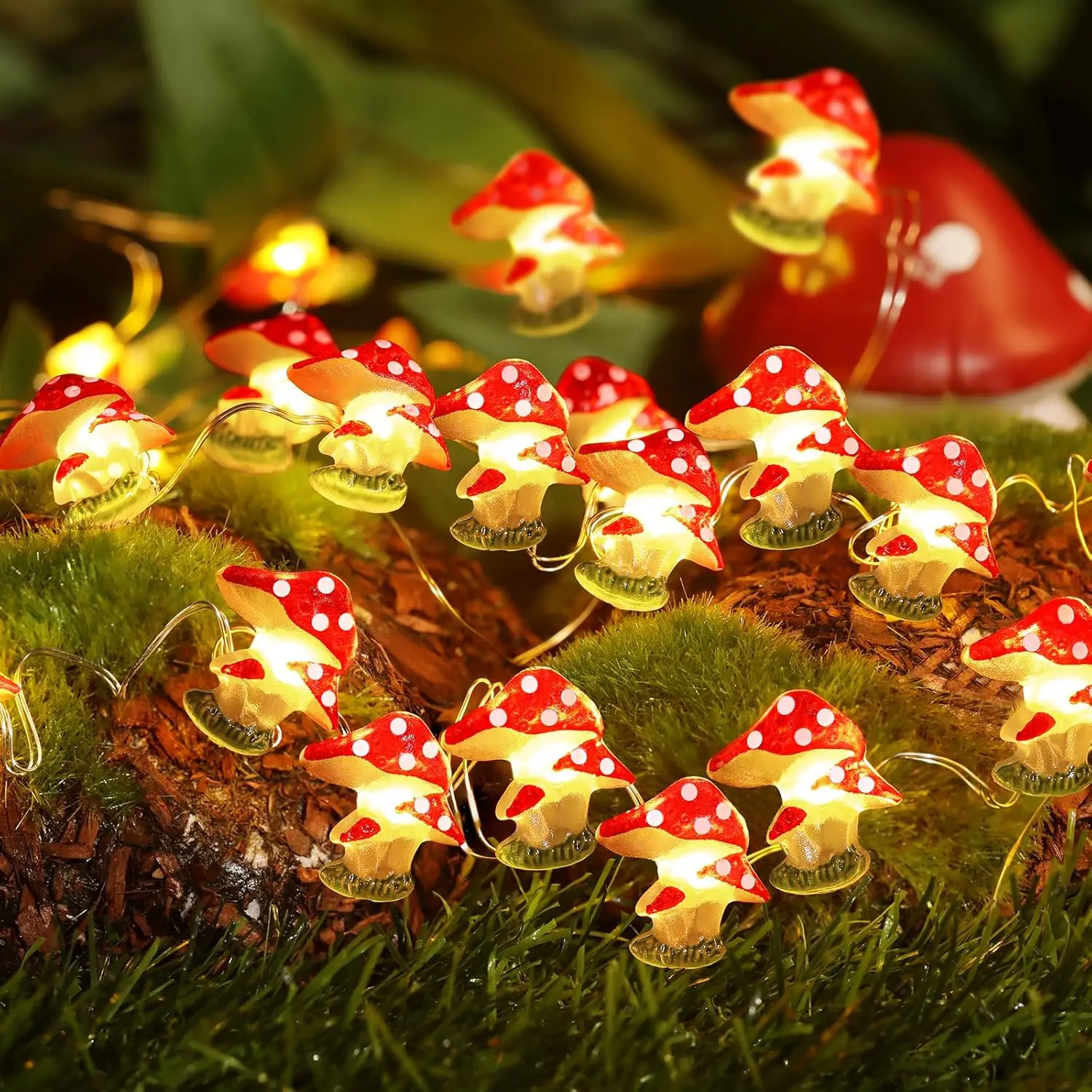 

30LED 10FT Mushroom Fairy Lights, Battery Operated Cute Decor for Bedroom, Gifts for Teens Kids, Cottagecore Room Decor