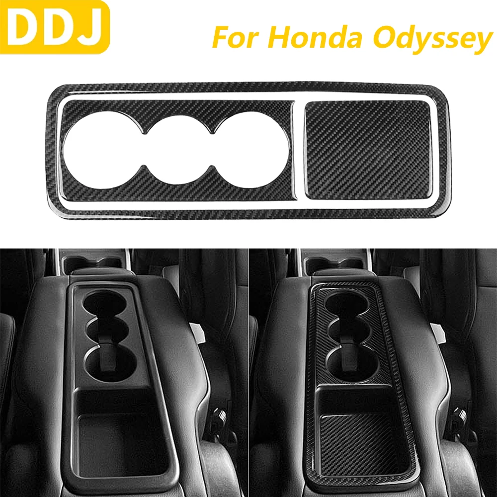

For Honda Odyssey 2018-2025 Carbon Fiber Second Row Water Cup Holder Panel Decorative Cover Car Accessories Interior Sticker