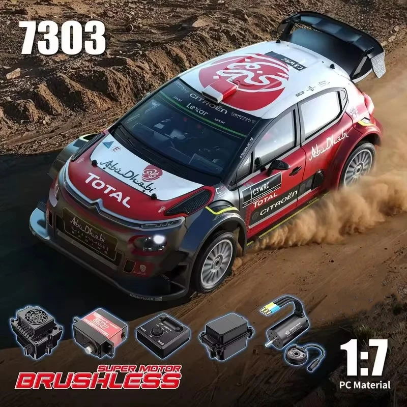 MJX 7303 1/7 2.4G RC 4WD จําลอง Citroen ความเร็วสูงรถออฟโรด brushless rally รถ C3 รีโมทคอนโทรลของเล่นผู้ใหญ่