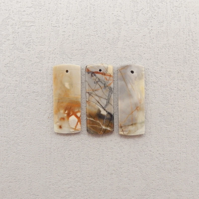 

Unique Natural Stone Picasso Jasper Pendant Accessory for Daily Use And Gift 33x13x3mm 10.3g