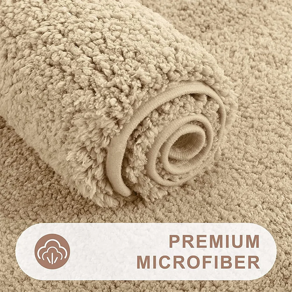 Olanly Luxury Bathroom Mat U-Shaped Bathroom Rugs Soft Absorbent Microfiber Foot Mat Non-Slip Plush Toilet Rugs Shower Carpet 