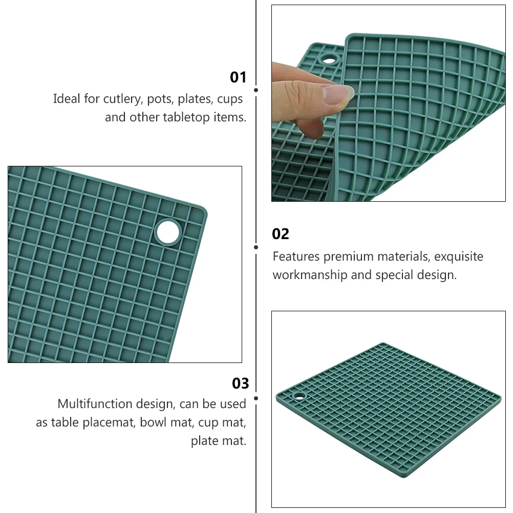 

Pot Holder Coaster Silicone Table Mat Cup Heat Insulation Placemats Holders Coasters Home Dining