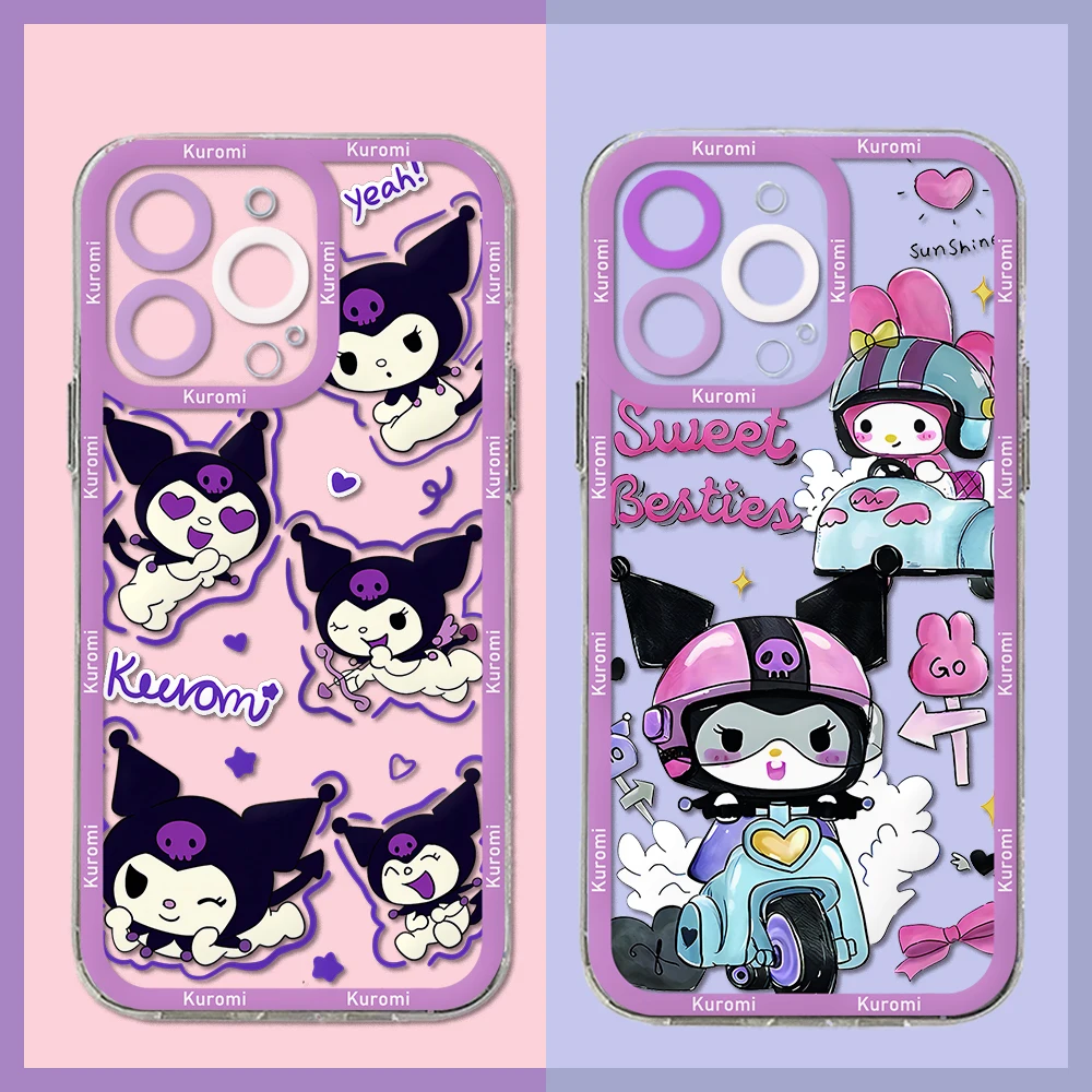 

Cute purple Kuromi Phone Case For Xiaomi Redmi Note 13C 12 12C 11 10 10C 10s 9 9s 9A 9T 9C 8 7 Pro Max 4G 5G Transparent Cover