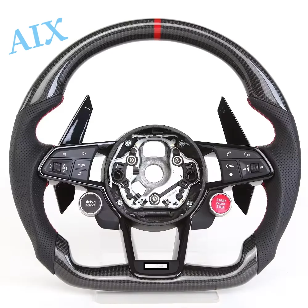 

Compatible with Audi R8 A4 A5 A6 A7 S3 S5 Q5 Q7 TT TTS RS Upgraded Carbon Fiber Steering Wheel with Paddles