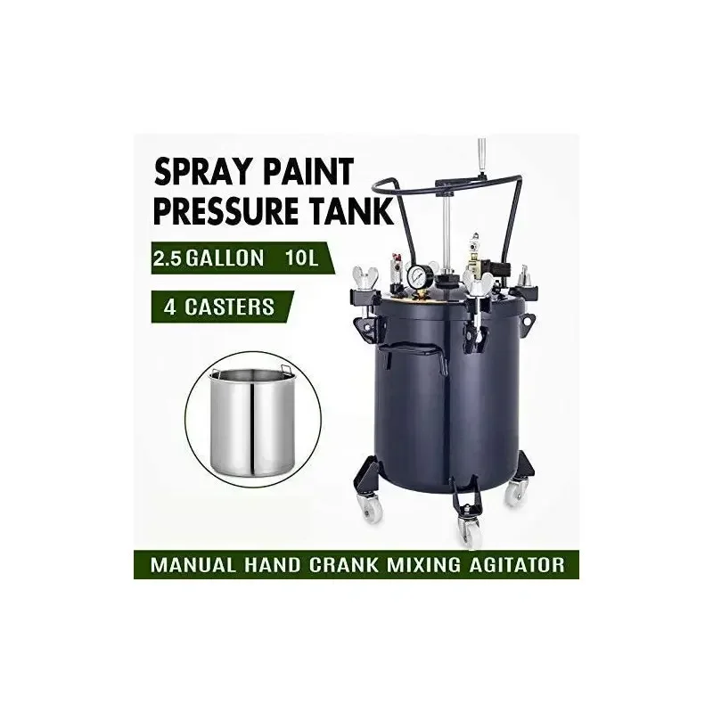 10 Liter Pressure Pot Paint Tank with Regulator Pressure Gauge