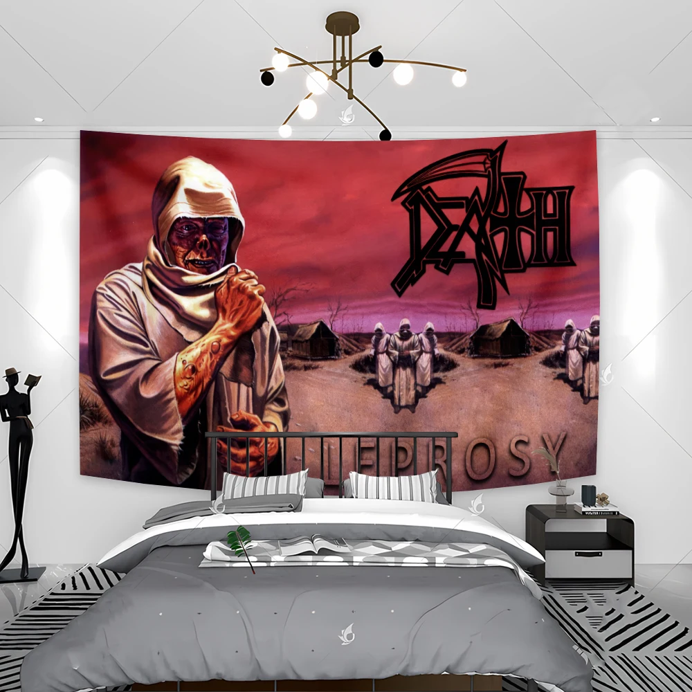 90x150cm Deaths Metal Trend Band Tapestry Wall Art Game Poster Living Flag Room Bedroom Cloth Birthday Gift