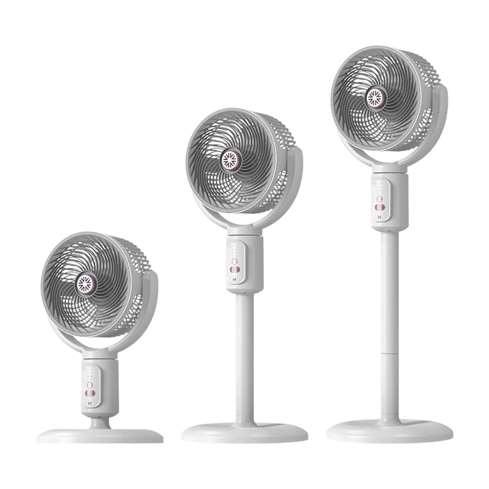 5-Speed Floor Fan Air Circulation Device with Timer Oscillating Type-C Rechargeable Adjustable Height Standing Tower Fan