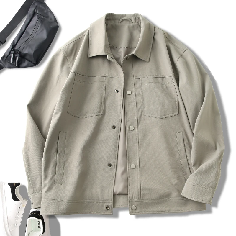 

Весна 2024: Мужская повседневная куртка с отложным воротником, с перфорацией, устойчивая к сминанию, рабочая одежда из полиэфирного волокна, с длинными рукавами, верхняя одежда