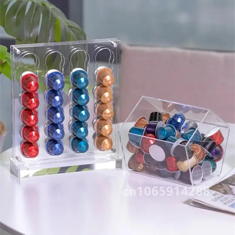 20/48 PCS Acrylic Nespresso OriginalLine Coffee Pod Holder Rack Capsule Storage Refrigerator Tower Stand Pod Coffee Holder