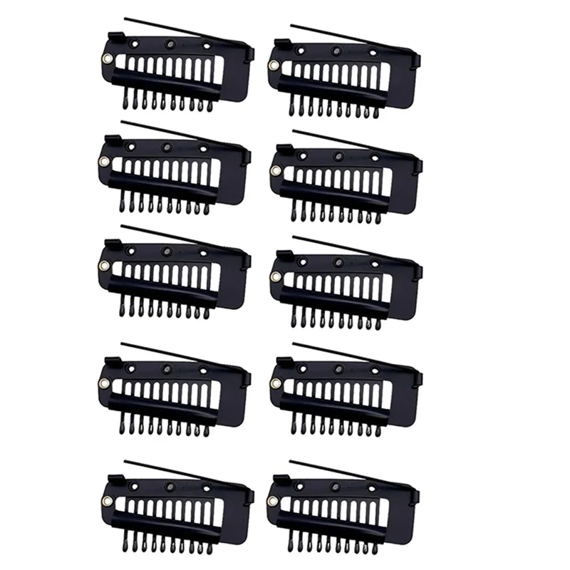 Paquete de 10 Clips Chunni fuertes con pasador de seguridad, fácil de usar con ajuste Dupatta, Hijab y Tikka negro