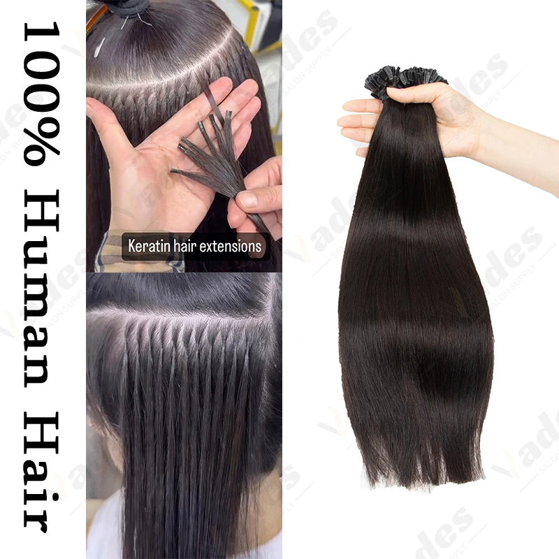 VEDES K تلميح وصلات شعر شعر الإنسان الكيراتين قبل المستعبدين الساخن الانصهار مسمار تلميح Balayage ملحقات مستقيمة حريري طبيعي 50 جرام #1