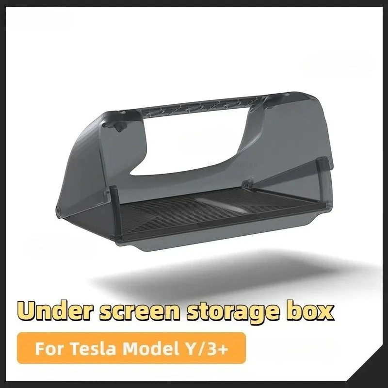 Boîte de rangement sous l'écran pour Tesla Model Y/3+ Highland Model Y Juniper, organiseur de rangement caché pour la console centrale, accessoires