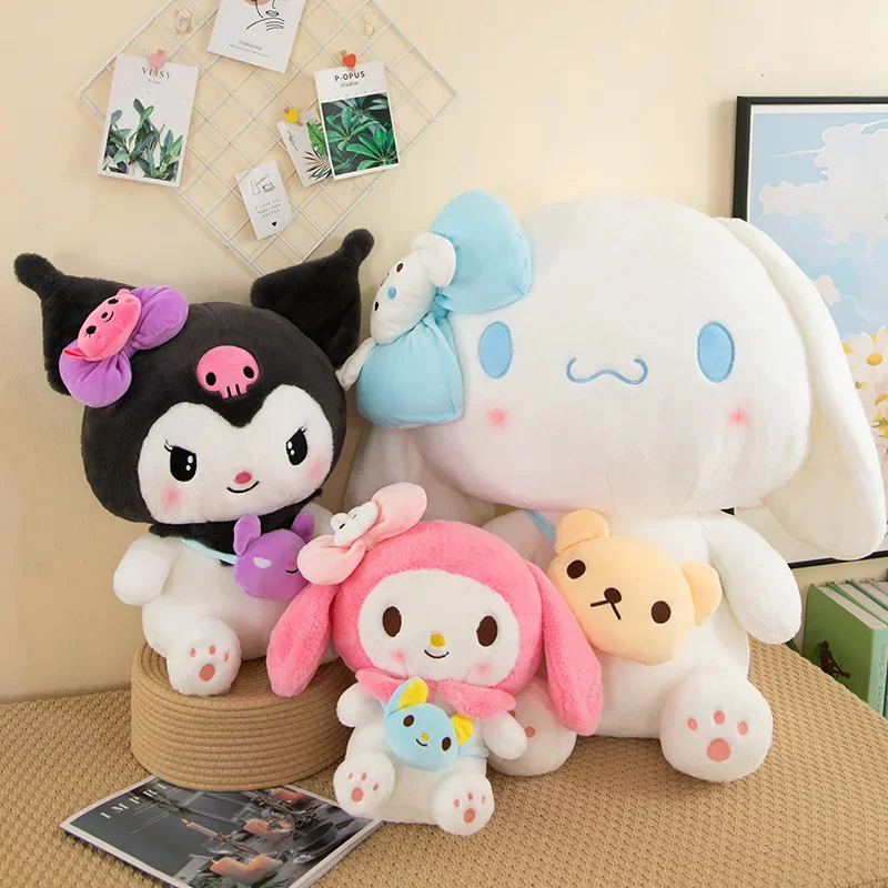 Sanrio Kuromi Melody Cinnamoroll Plush Toys Kawaii Anime Plushie Dolls  40-100cm Soft Stuffed Pillows Christmas Gifts Childrens