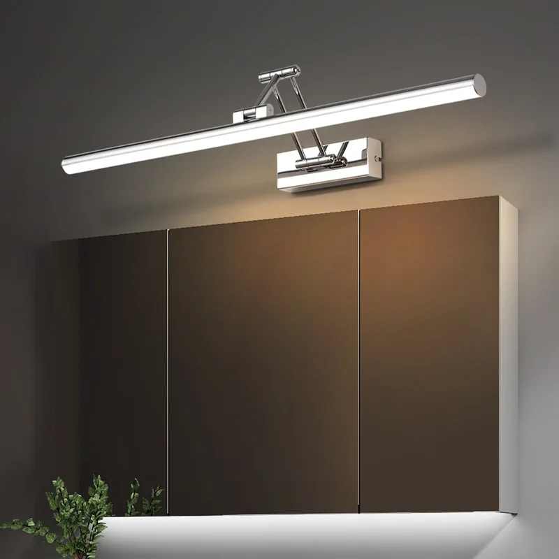 ไฟหน้ากระจก,ไม่เจาะโคมไฟติดผนังห้องน้ําแบบพับได้ข้ามพรมแดนปริมาณเล็กนอร์ดิกที่เรียบง่ายไฟตู้กระจก LED