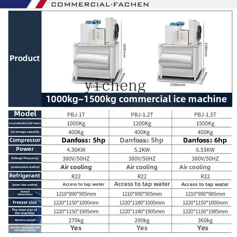 ZZ Macchina per il ghiaccio commerciale di grandi dimensioni Macchina per il ghiaccio fresco per frutti di mare Cubo di ghiaccio di grande capacità