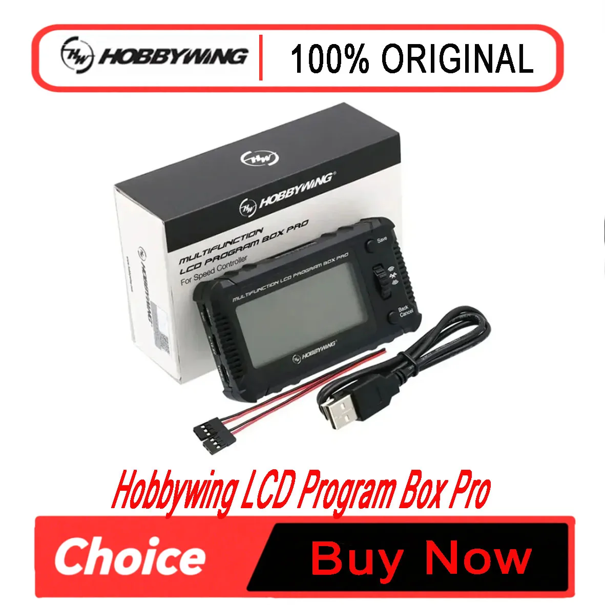 Hobbywing Multi-Function LCD Program Box Pro – OTA Param/Firmware Update | 1-8S Battery for PLATINUM/XERUN/EZRUN/Seaking Pro ESC