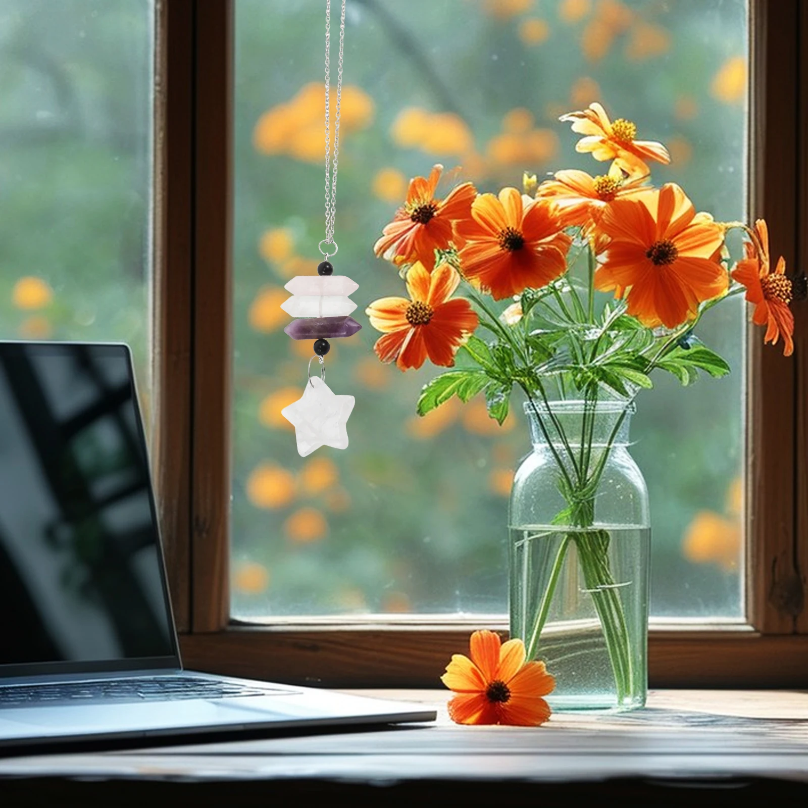 

Sun Catcher Crystal Hanging Decor Natural Prism Window Ornament Bedroom Living Room Office Home Decoration Window Crystals