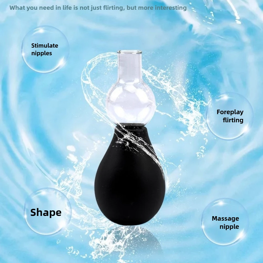 Nipple Sucker Wholesale Male Nipple Breast Pump Enlargement Vacuum Pump with 8 Rings Nipple Stimulator Adult Toys for Women 18+ view 3
