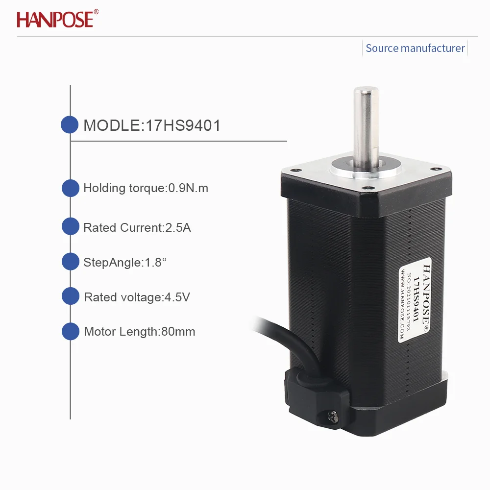 

Двухфазный четырехпроводной шаговый двигатель NEMA17 17HS9401 4,5 В 2,5 А, прямые продажи от производителя оборудования автоматизации NEMA17