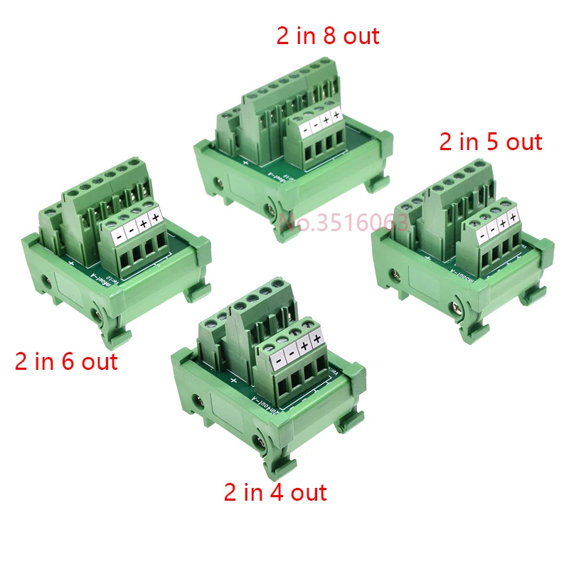 1Pcs Din Type Screw Terminal Block Multi-in/out PCB Distribution Box Breakout Parallel Power Cord Splitter Connector Wiring