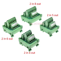 1Pcs Din Type Screw Terminal Block Multi-in/out PCB Distribution Box Breakout Parallel Power Cord Splitter Connector Wiring