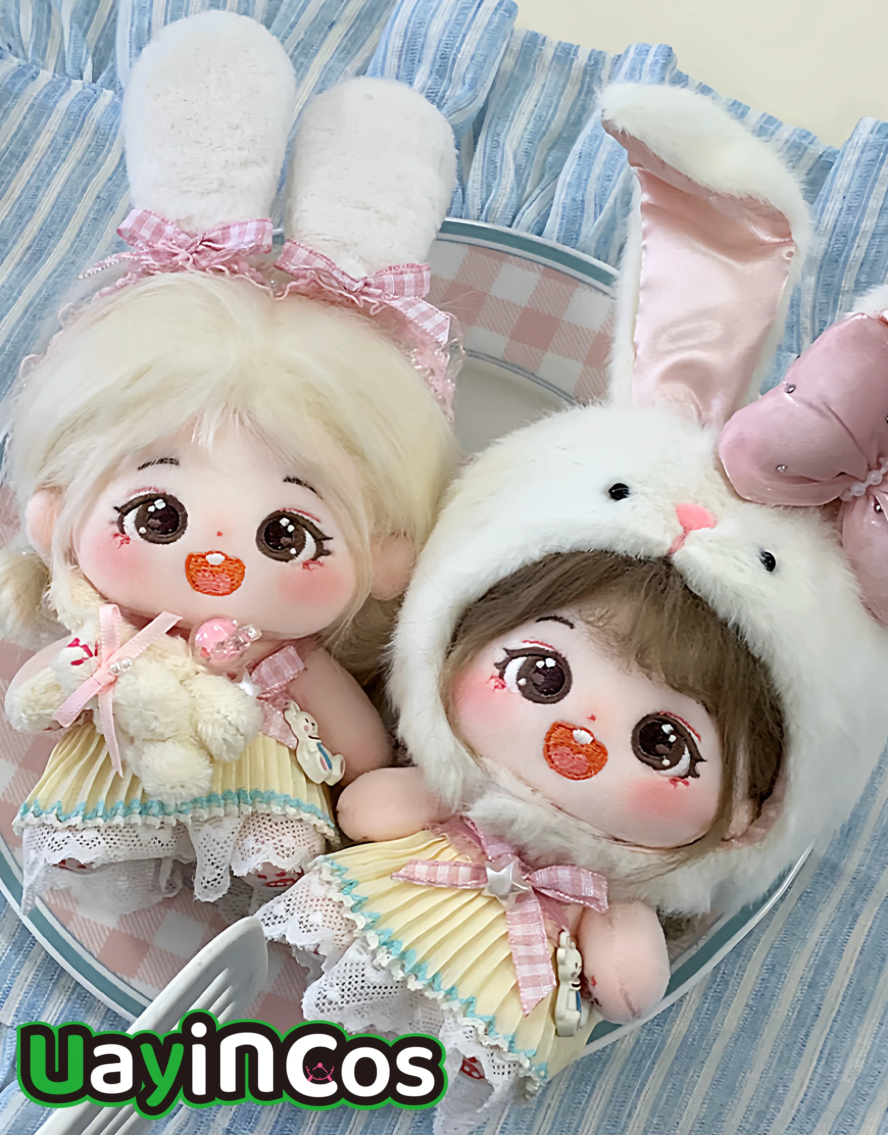 

10 см кукольная одежда, милые кроличьи уши, головной убор, платье, юбка, одежда, костюм, мягкие плюшевые аксессуары для кукол, аниме-игрушки, подарки для детей