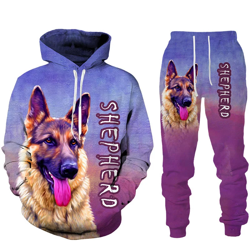 Rottweiler Dog 3d Printed Hoodie Suit Male Autumn Winter Casual Sweashirts Sweatpants Men Tracksuit Set Fashion Men\'s Clothing