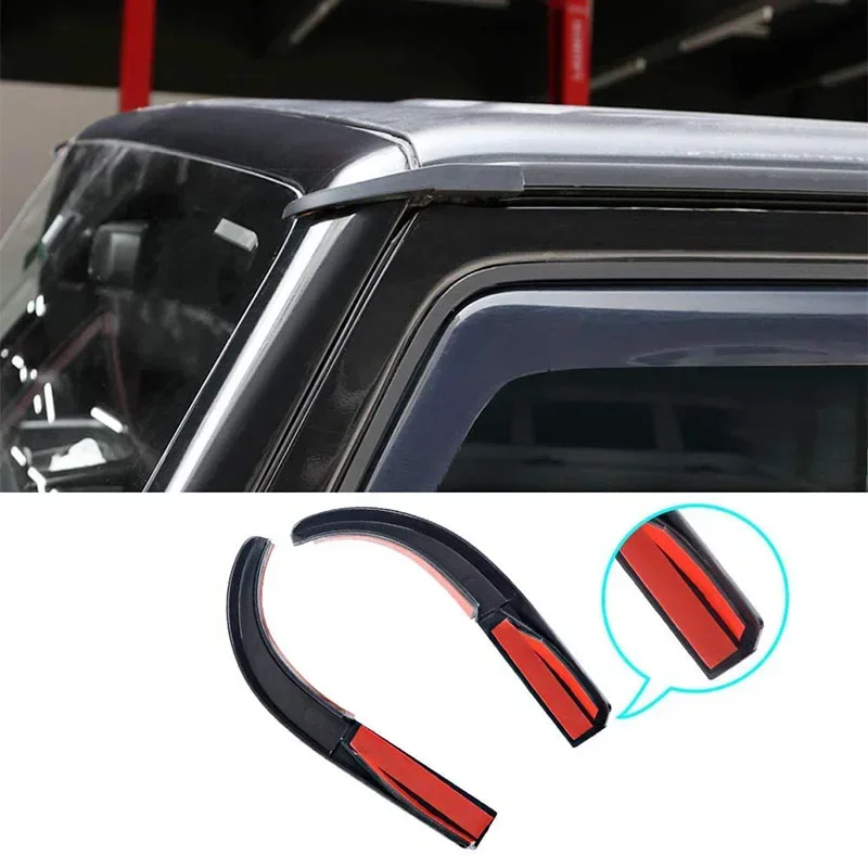 2 Pcs Car Rain Gutter Extensions Roof Water Guard Diversion Channel Slot for Jeep Wrangler JK JKU 2007-2017 External Accessory