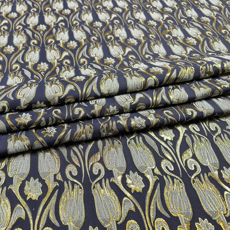 

Tulip Pattern Jacquard For Woman's Skirt Fabric Windbreaker Coat Weaving Brocade Dress DIY Cloth Sewing Material