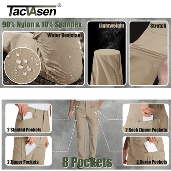 TACVASEN Summer Lightweight Trousers Mens Fishing Pants Outdoor Hiking Nylon Quick Dry Pockets Cargo Pants Casual Work Trousers 4 TACVASEN Summer Lightweight Trousers Mens Fishing Pants Outdoor Hiking Nylon Quick Dry Pockets Cargo Pants Casual Work Trousers 4
