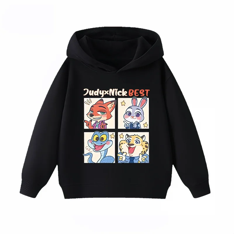 

Новая детская толстовка с капюшоном Potdemiel Disney Zootopia 2, стильная и теплая детская толстовка с капюшоном, толстовка для мальчиков и девочек.