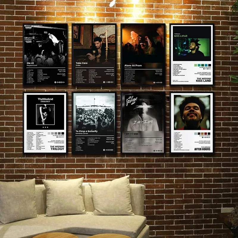 Musician Canvas Weekend Album Cover Rap Singer Bar Decoration Canvas Painting Spray Painting Living Room Photo Wall