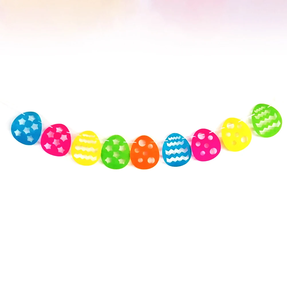 

Creative Easter Egg Banner Pull Flag Colorful Hanging Pennant Party Decoration Indoor Outdoor Easter Pendant Party Banner