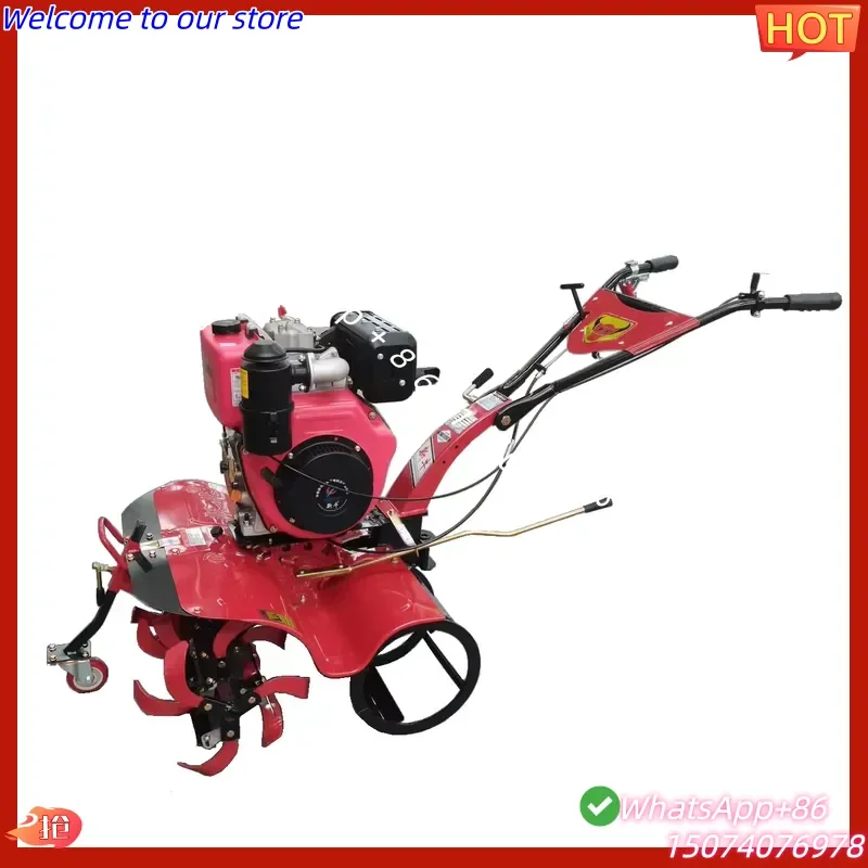 2026 Durable Garden Hill Farm Machine 186F Four-wheel Drive Power Tiller Cultivator