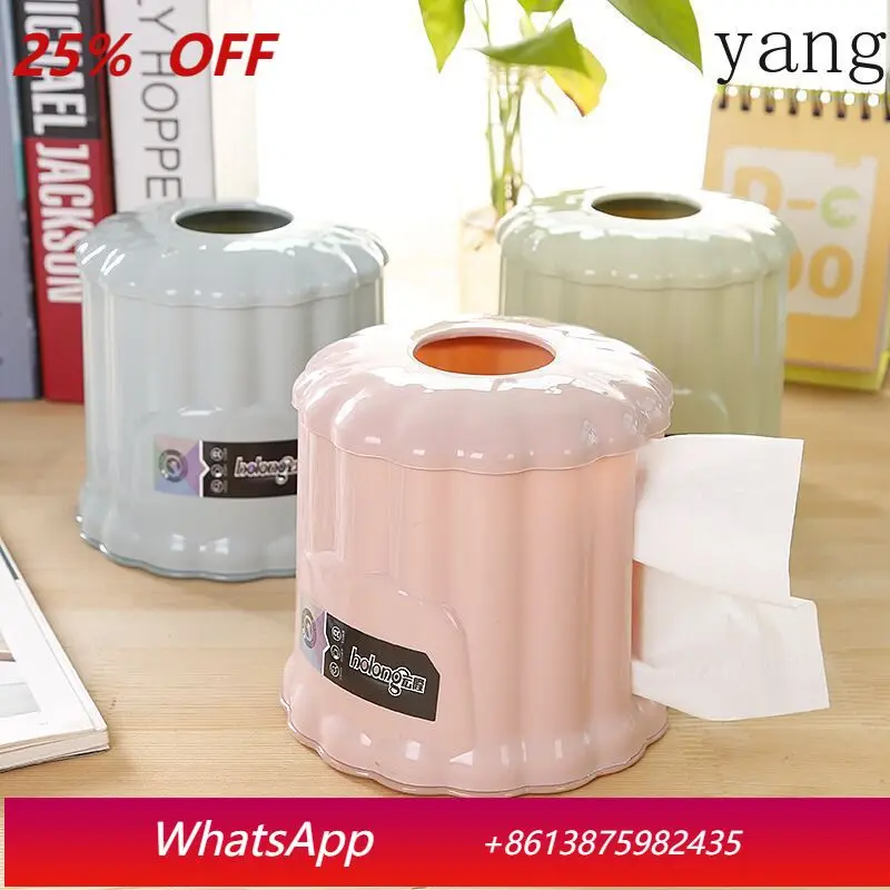 

LTT Creative Tissue Box Nordic Coffee Table Carton Plastic Restaurant Round Roll Carton