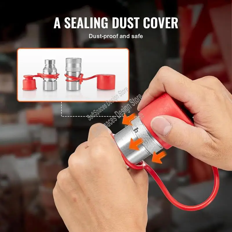 

Гидравлические муфты с плоской поверхностью A51M-1/2 дюйма, гидравлические быстроразъемные муфты мини-погрузчика NPT 1/2 дюйма с 2 пылезащитными колпачками