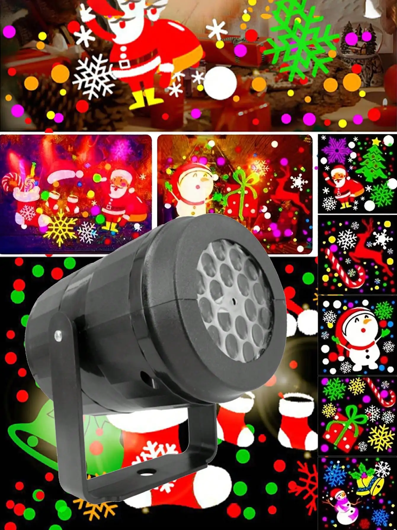 قطعة واحدة من ضوء ندفة الثلج الدوار لعيد الميلاد: جهاز عرض يعمل بمنفذ USB، مثالي لديكور العطلة/عيد الشكر في الأماكن المغلقة #6