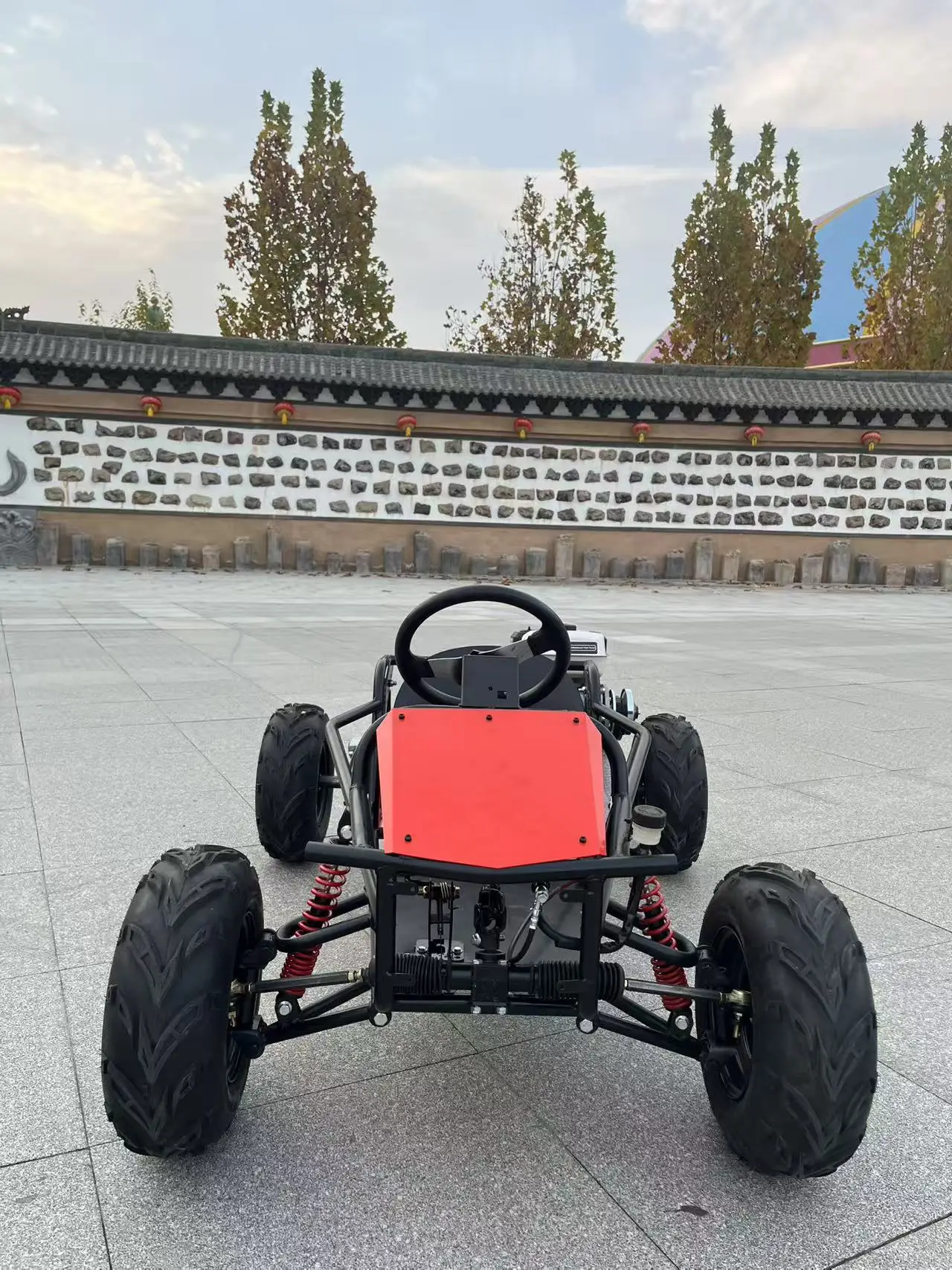 Steering Wheel Gas-Powered 212cc 4-Stroke 8-inch All-Terrain Off-Road Outdoor Mountain Kart Long-Range Children And Adults Kart
