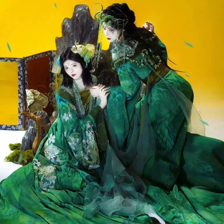 

Zi Song Восточная эстетика Dream Of The GardencatoriQinghua LRTHanfu Heavy Craft Двухслойная вышивка Большой рукав Древний костюм