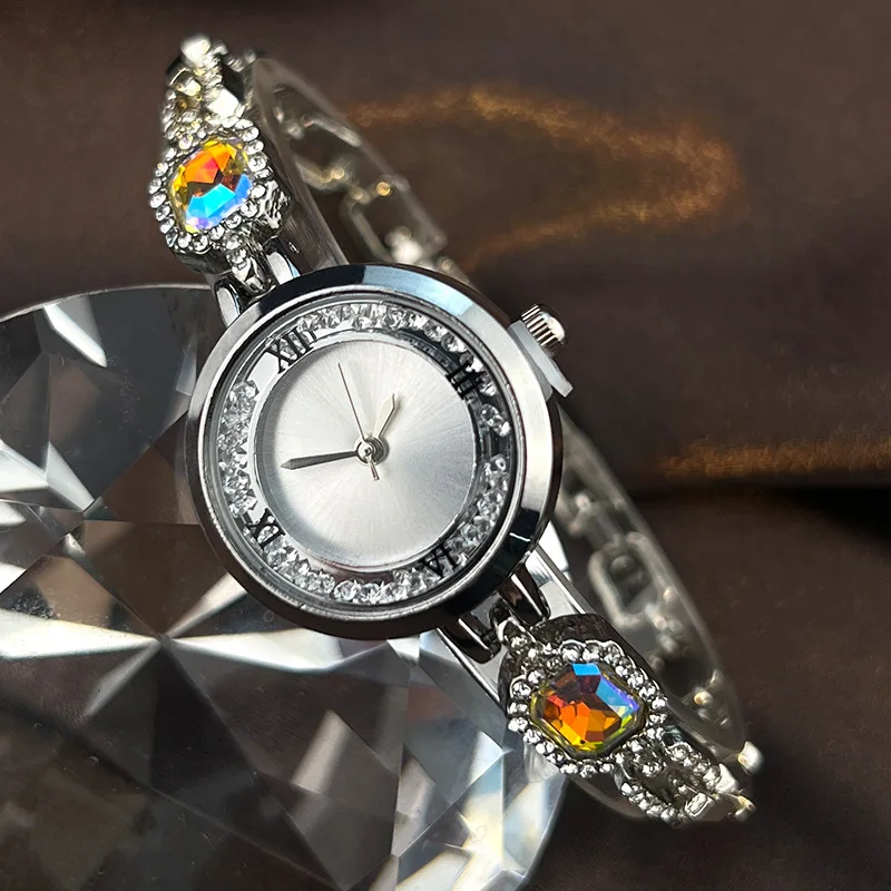 Jam Tangan Wanita Berlian Imitasi Mewah Jam Tangan Kuarsa Wanita Gelang Modis Jam Tangan Anak Perempuan Reloj Mujer Hadiah Jam Montre Femme Relojes
