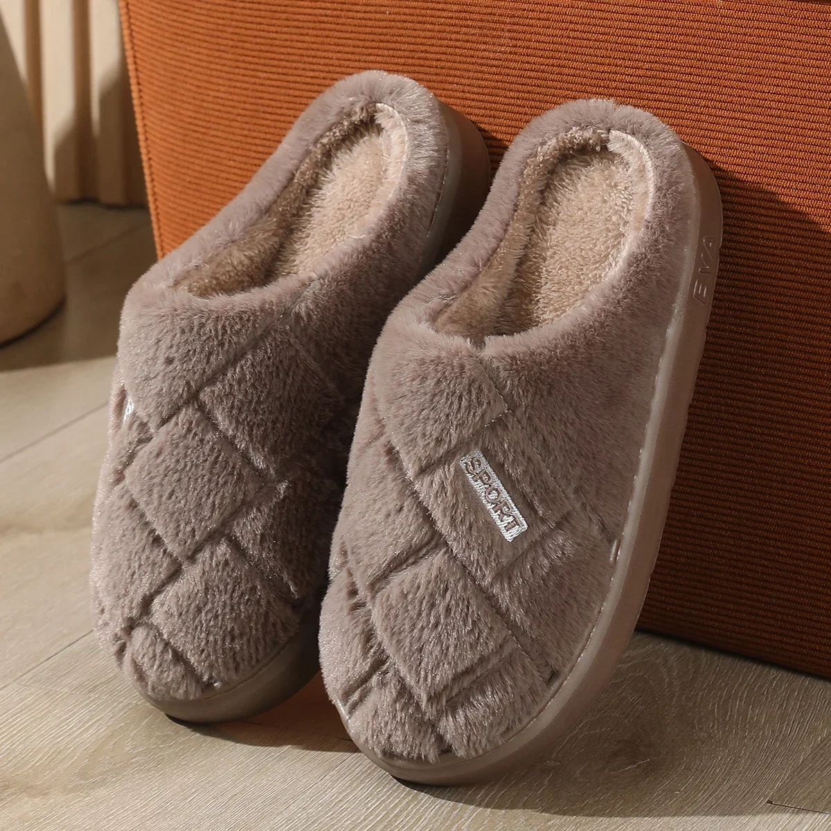 

Winter Men Cotton Shoes 2025 New Plush Lined Outdoor Cotton Boots Warm Fur Women Slippers Fuzzy Fluffy Men House Shoes