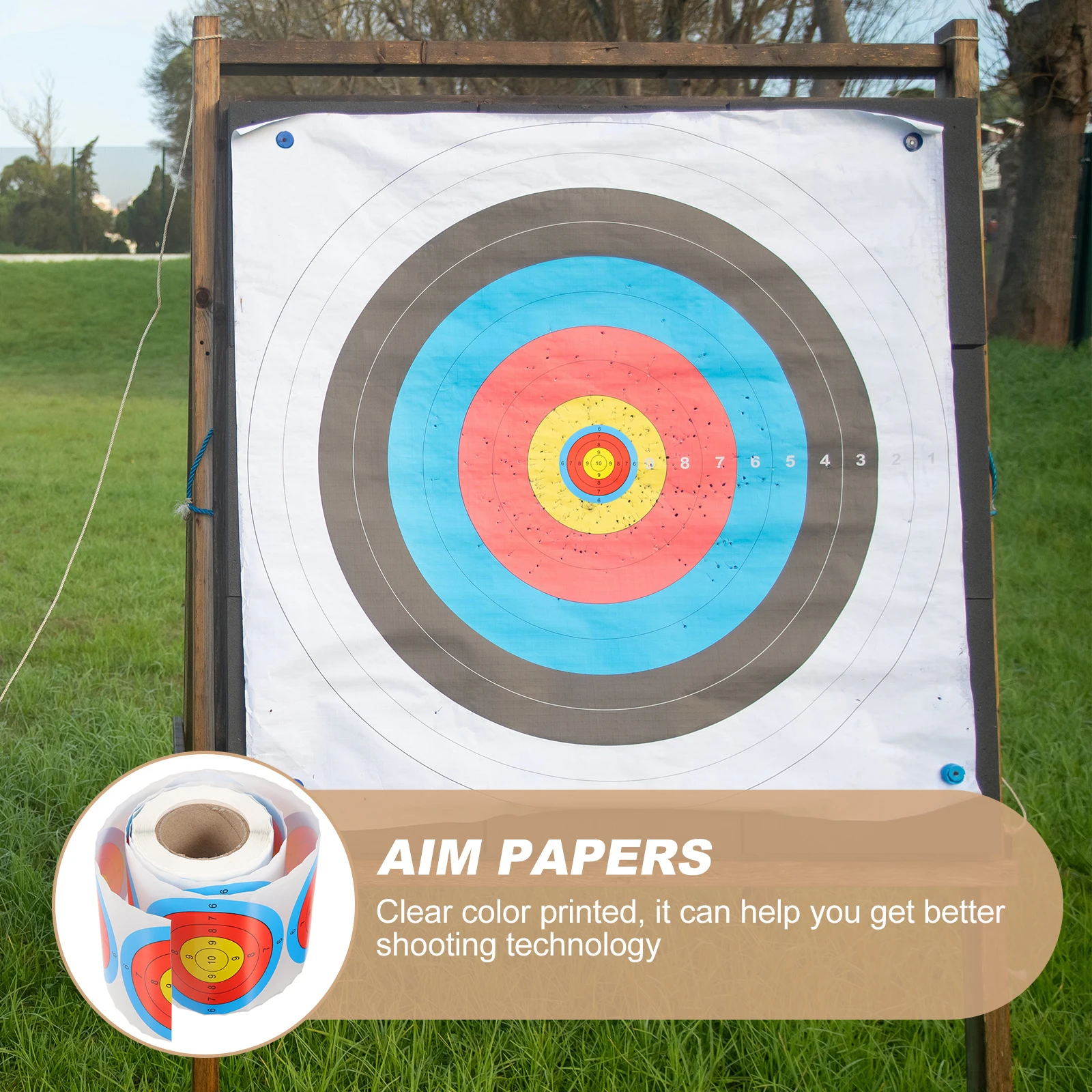 1 Roll Circle Stickers Fluorescent Self-Adhesive Spot Labels for Shooting Practice Paper Targets Splatter Targets Range Training