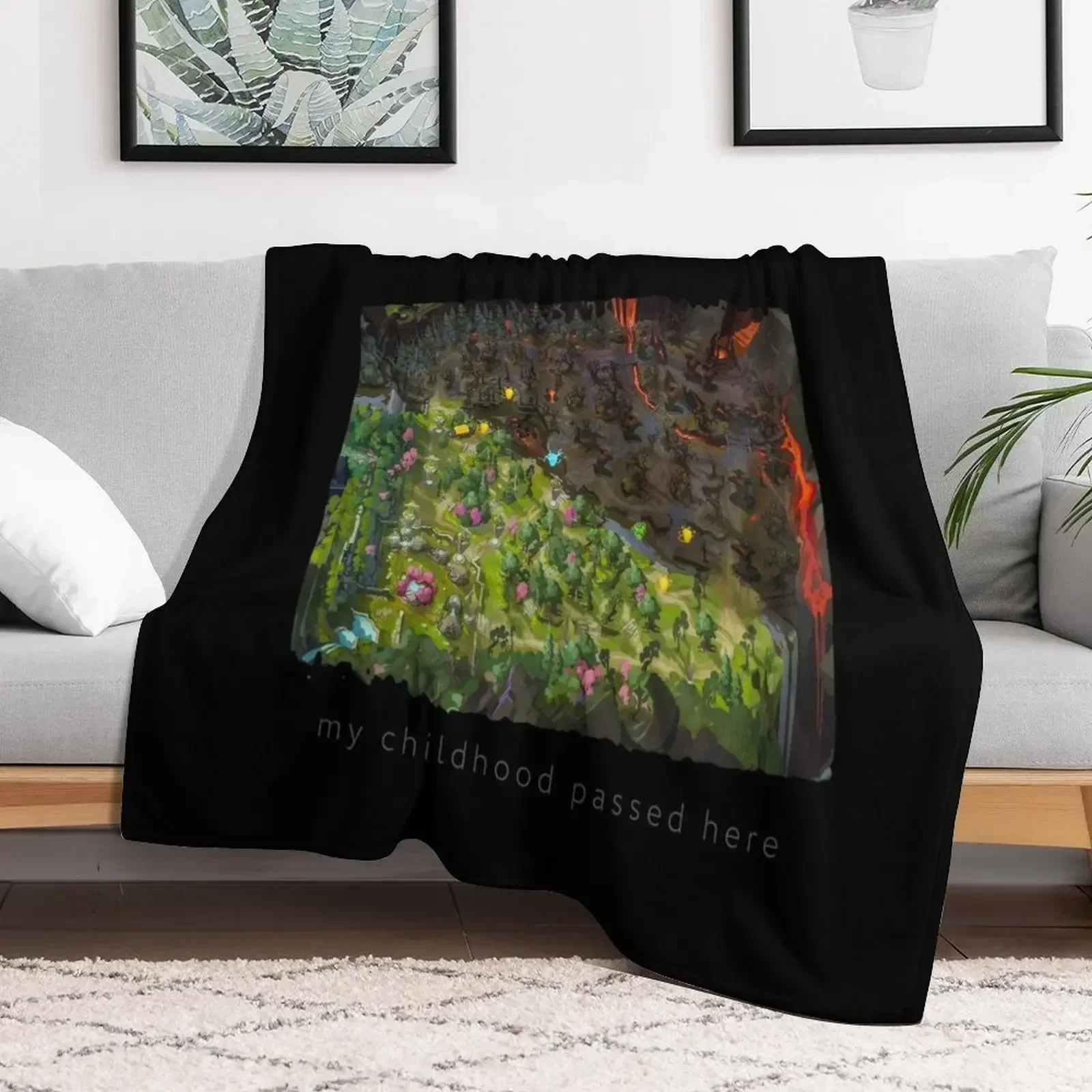 Map DOTA 2 merch mid, top, bottom line Throw Blanket Soft For Sofa Thin Blankets